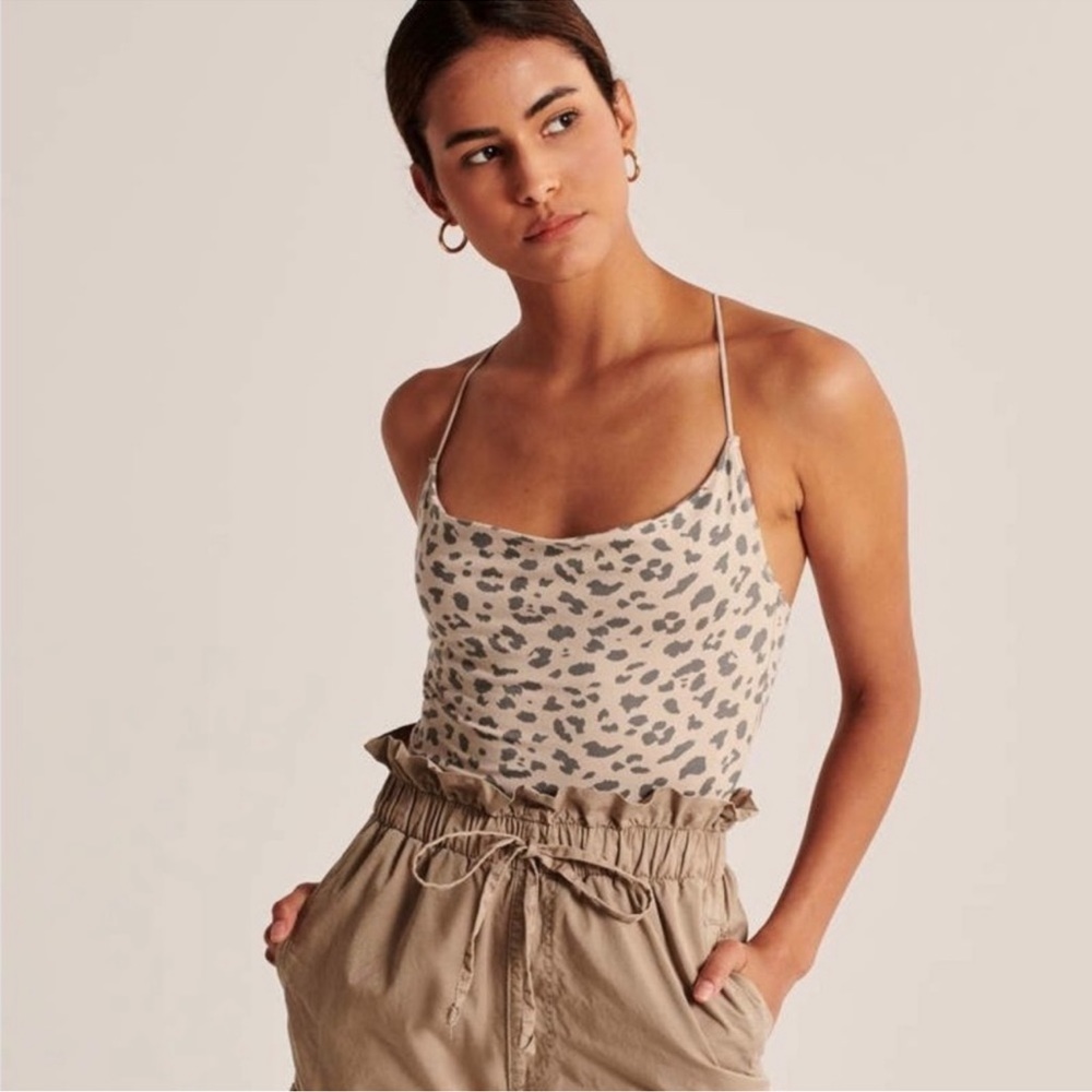 NWT Abercrombie Cross Back Cheetah Bodysuit